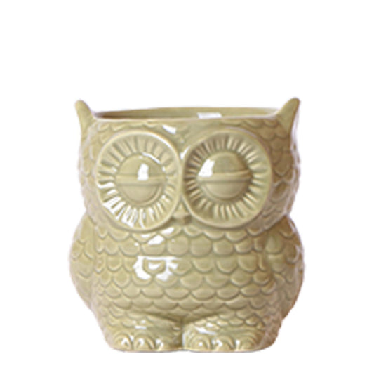 Kolibri Home | Owl bloempot - Groene keramieken sierpot Ø9cm