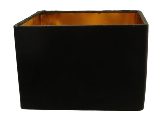 Vierkante lampenkap - 30x30x20 - Zwart/goud - Velvet