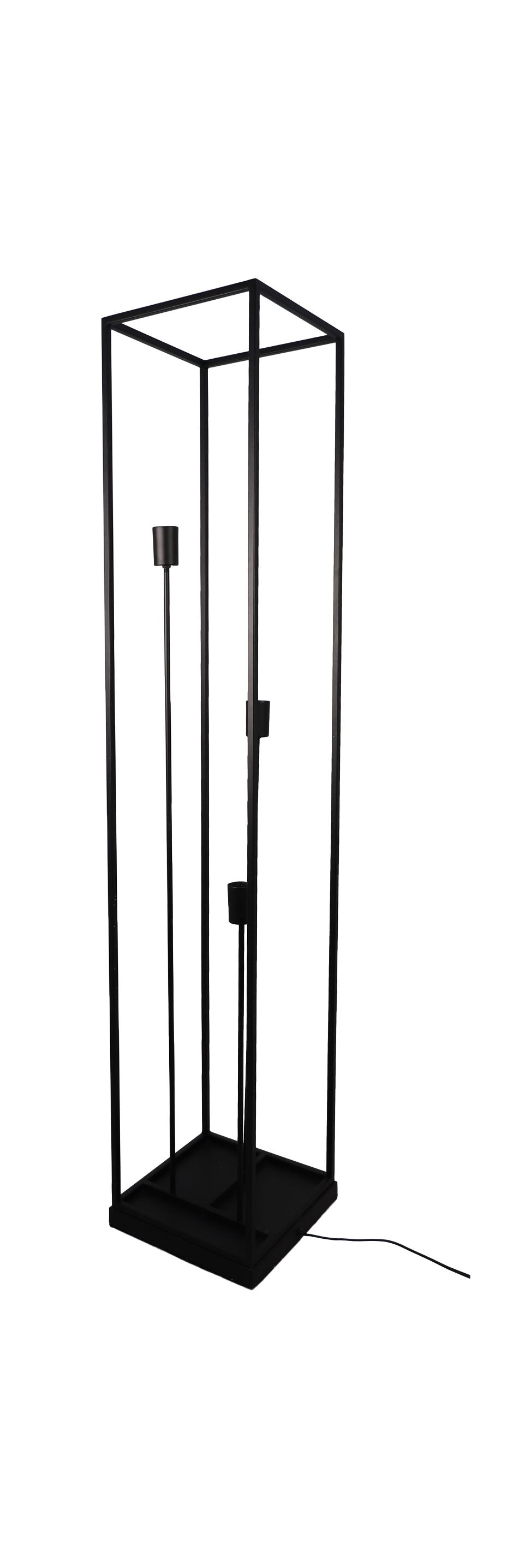 Vloerlamp Fremont open frame 3-lichts - 158 cm - Gepoedercoat zwart - Ijzer