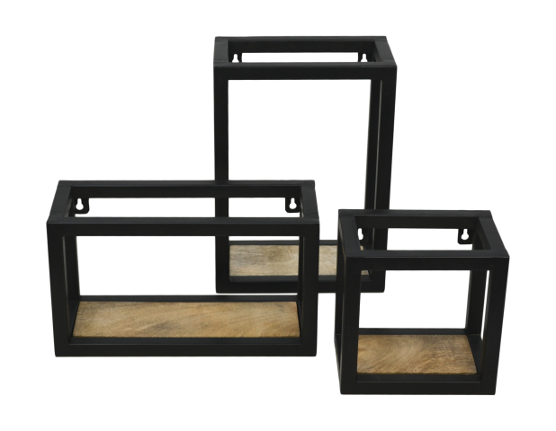Wandbox Levels - 35x20 cm - mangohout/ijzer
