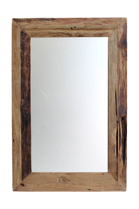 Wandspiegel Rustiek - 90x70 cm - drijfhout teak